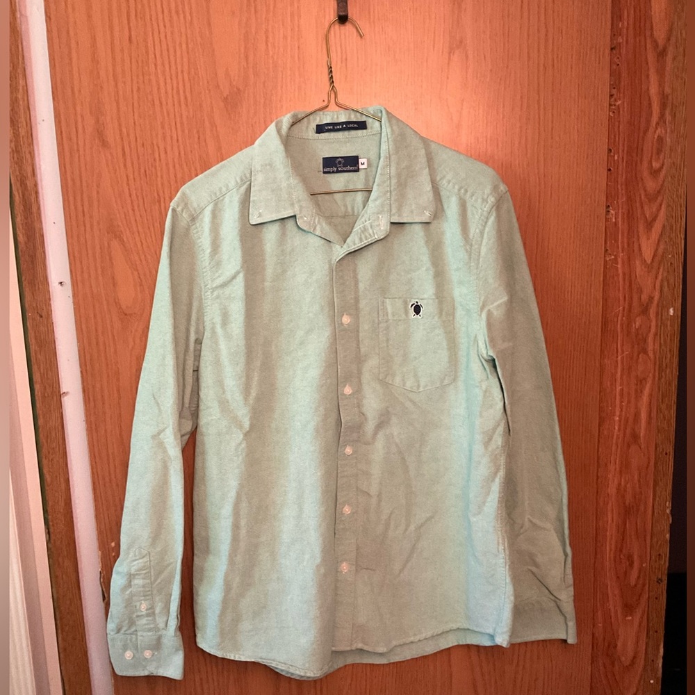 Simply Southern Men’s Long Sleeve Button Up Oxford Shirt Size M